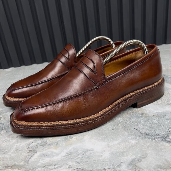 StefanoBi Manifattura Ferrarese Casual Loafers Brown Leather 7 OS or 8 US 41 EUR - Picture 1 of 12